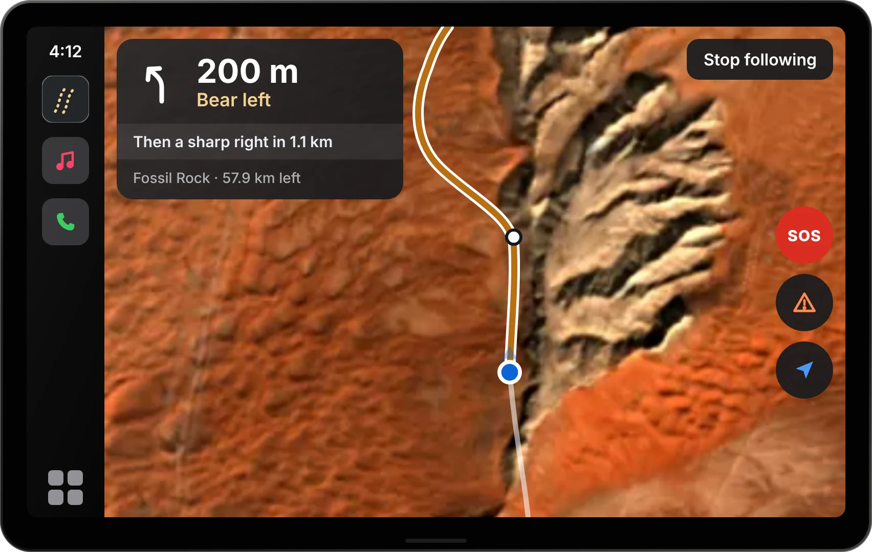Following a track on CarPlay